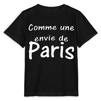 Comme une envie de Paris - T-shirt bio MINI CREATOR Stanley/Stella Enfant - noir - Devant - Mikhail (115cm)