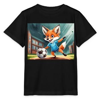 mignon petit renard démon vie quotidienne - football - T-shirt bio MINI CREATOR Stanley/Stella Enfant - noir - Devant - Mikhail (115cm)