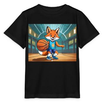 mignon petit renard démon vie quotidienne - basket-ball - T-shirt bio MINI CREATOR Stanley/Stella Enfant - noir - Devant - Mikhail (115cm)
