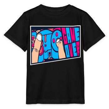 Illustration rétro de Game Over d’arcade - T-shirt bio MINI CREATOR Stanley/Stella Enfant - noir - Devant - Mikhail (115cm)