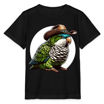Quäker Papagei Mönch Sittich - Stanley/Stella Kinder T-Shirt MINI CREATOR  - Schwarz - Vorne - Mikhail (115cm)