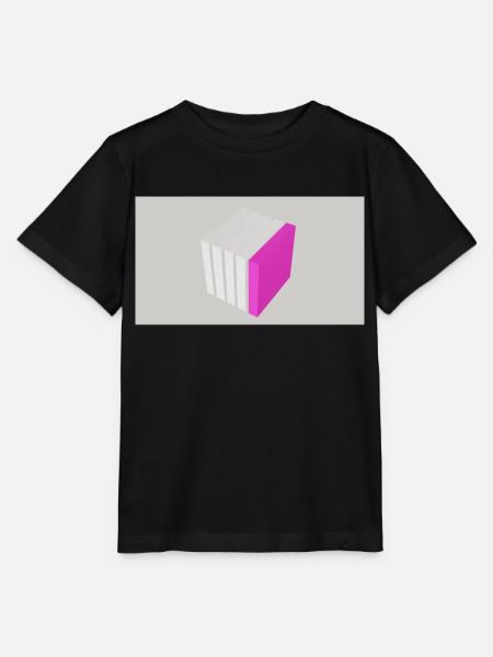 Cube à fendre rose - T-shirt bio MINI CREATOR Stanley/Stella Enfant - noir
