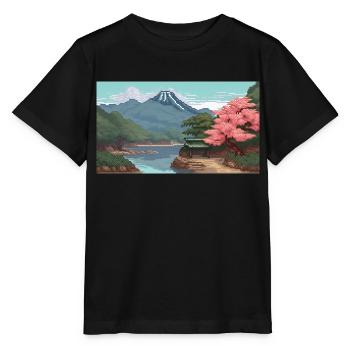 Miho No, Matsubara, Japan - Pixel Art - Stanley/Stella Kinder T-Shirt MINI CREATOR  - Schwarz - Vorne - Mikhail (115cm)