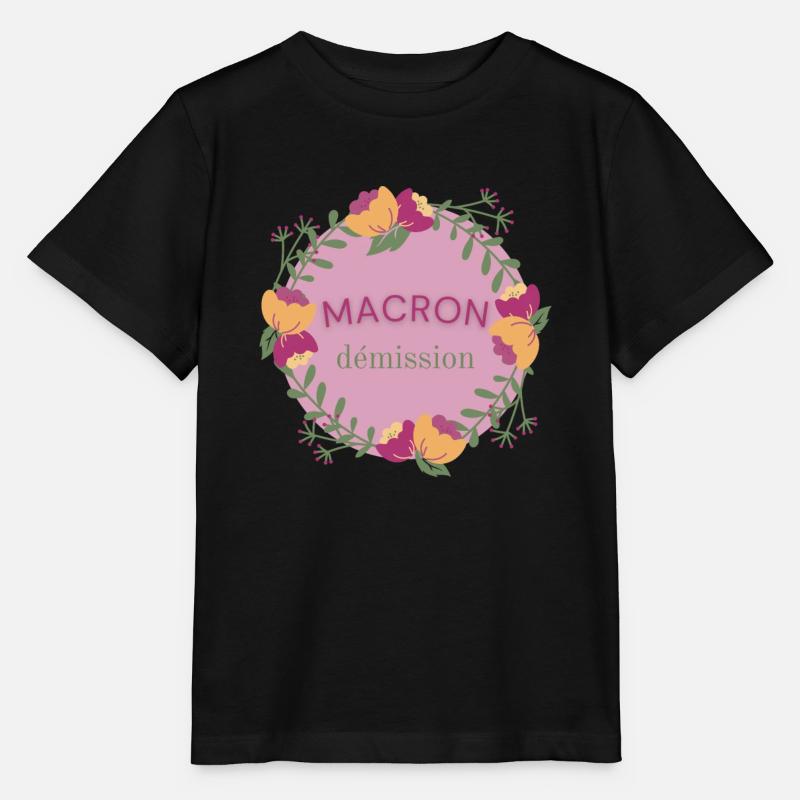 Macron démission - T-shirt bio MINI CREATOR Stanley/Stella Enfant - noir