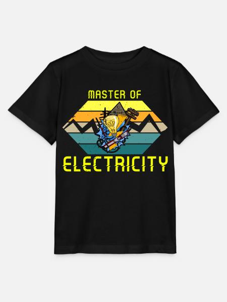 Master of electricity Elektriker Lichttechniker - Stanley/Stella Kinder T-Shirt MINI CREATOR - Schwarz