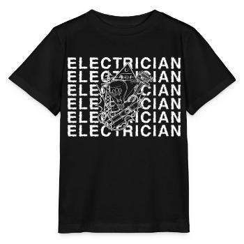 Electrician Electrician Lighting Technician Lamp - Stanley/Stella MINI CREATOR Kids’ T-Shirt - black - Front - Mikhail (115cm)