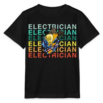 Électricien Électricien Technicien d’éclairage Lampe - T-shirt bio MINI CREATOR Stanley/Stella Enfant - noir - Devant - Mikhail (115cm)