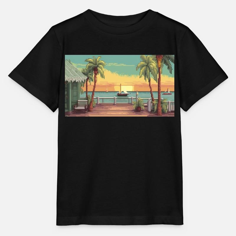 Key West, Floride - Pixel Art - T-shirt bio MINI CREATOR Stanley/Stella Enfant - noir