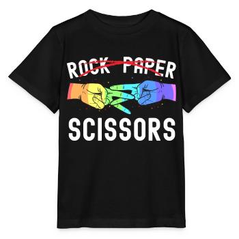 Lesbienne Fierté Rock Papier Ciseaux Drôle LGBTQ - T-shirt bio MINI CREATOR Stanley/Stella Enfant - noir - Devant - Mikhail (115cm)