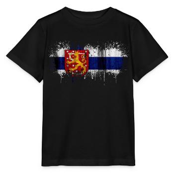 Finlande Suomi helsinki scandinavie viking fine FIN - T-shirt bio MINI CREATOR Stanley/Stella Enfant - noir - Devant - Mikhail (115cm)