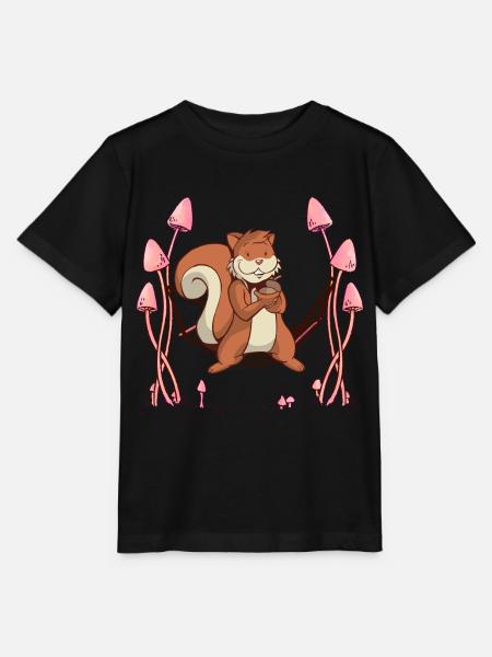 Eichhörnchen Waldtiere Hängematte. - Stanley/Stella Kinder T-Shirt MINI CREATOR  - Schwarz