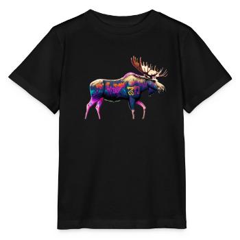 neon moose - Stanley/Stella MINI CREATOR Kids’ T-Shirt - black - Front - Mikhail (115cm)