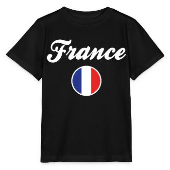 France Drapeau Patriote Français Fierté Patriotism - T-shirt bio MINI CREATOR Stanley/Stella Enfant - noir - Devant - Mikhail (115cm)