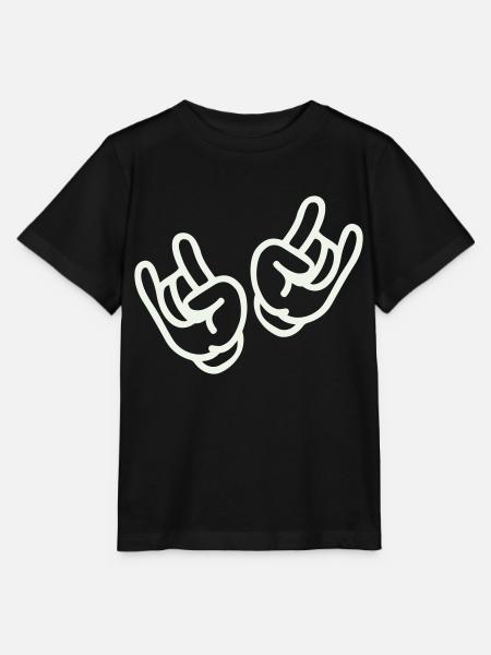 rock hand 2 - Stanley/Stella Kinder T-Shirt MINI CREATOR - Schwarz