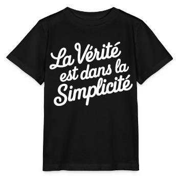 La vérité est dans la simplicité - T-shirt bio MINI CREATOR Stanley/Stella Enfant - noir - Devant - Mikhail (115cm)