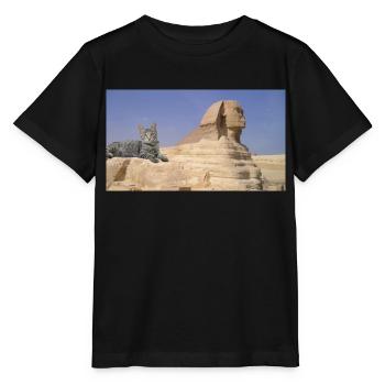 Cat and Sphinx - Stanley/Stella MINI CREATOR Kids’ T-Shirt - black - Front - Mikhail (115cm)