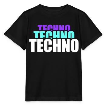 Techno Love Citation Dire Musique Fête Célébrer Logo - T-shirt bio MINI CREATOR Stanley/Stella Enfant - noir - Devant - Mikhail (115cm)