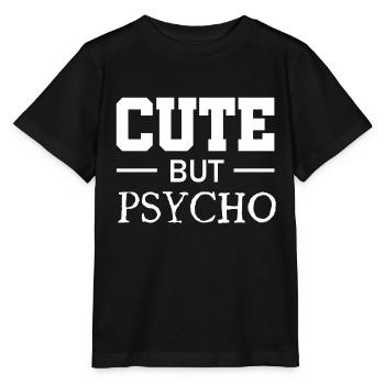 Mignon mais psychopathe - Doux mais fou - Fou - T-shirt bio MINI CREATOR Stanley/Stella Enfant - noir - Devant - Mikhail (115cm)