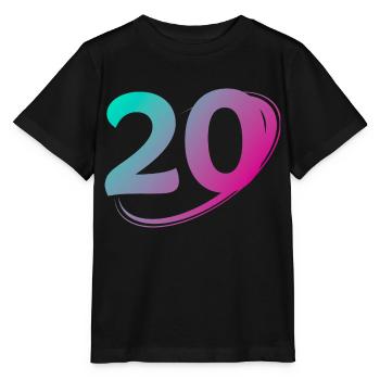 Nummer 20 mehrfarbig - Stanley/Stella Kinder T-Shirt MINI CREATOR  - Schwarz - Vorne - Mikhail (115cm)