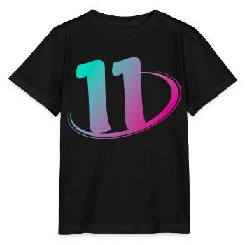 Nummer 11 mehrfarbig - Stanley/Stella Kinder T-Shirt MINI CREATOR  - Schwarz - Vorne - Mikhail (115cm)