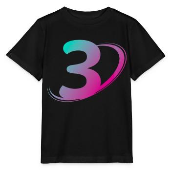 Nummer 3 mehrfarbig - Stanley/Stella Kinder T-Shirt MINI CREATOR  - Schwarz - Vorne - Mikhail (115cm)