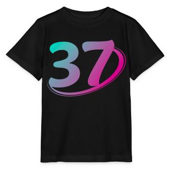 Nummer 37 mehrfarbig - Stanley/Stella Kinder T-Shirt MINI CREATOR  - Schwarz - Vorne - Mikhail (115cm)