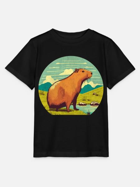 Wasserschwein - Stanley/Stella Kinder T-Shirt MINI CREATOR - Schwarz