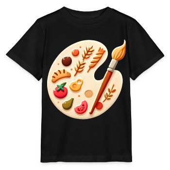 Palette culinaire Art culinaire sur toile - T-shirt bio MINI CREATOR Stanley/Stella Enfant - noir - Devant - Mikhail (115cm)