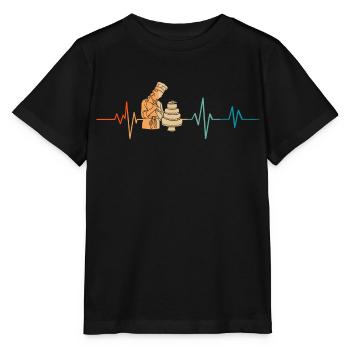 Retro Gebäck Herzschlag - Stanley/Stella Kinder T-Shirt MINI CREATOR  - Schwarz - Vorne - Mikhail (115cm)