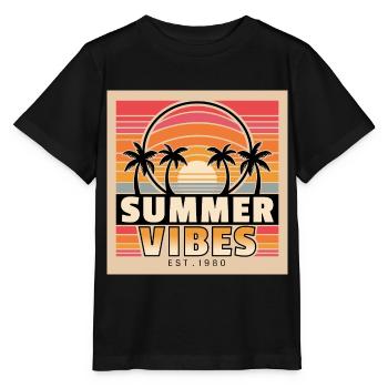 Summer Vibes mit Insel-Feeling als Geschenkidee - Stanley/Stella Kinder T-Shirt MINI CREATOR  - Schwarz - Vorne - Mikhail (115cm)