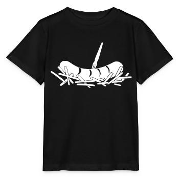 Pommes Currywurst - Stanley/Stella Kinder T-Shirt MINI CREATOR  - Schwarz - Vorne - Mikhail (115cm)