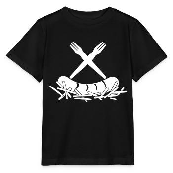 Frites Currywurst Fourchettes à frites Logo - T-shirt bio MINI CREATOR Stanley/Stella Enfant - noir - Devant - Mikhail (115cm)