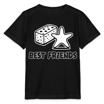 Schwamm und Seestern - Best Friends Design - Stanley/Stella Kinder T-Shirt MINI CREATOR  - Schwarz - Vorne - Mikhail (115cm)