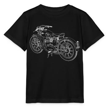 Croquis de moto - T-shirt bio MINI CREATOR Stanley/Stella Enfant - noir - Devant - Mikhail (115cm)