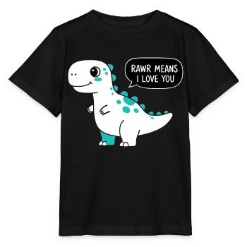 Rawr signifie Je t’aime - T-shirt bio MINI CREATOR Stanley/Stella Enfant - noir - Devant - Mikhail (115cm)