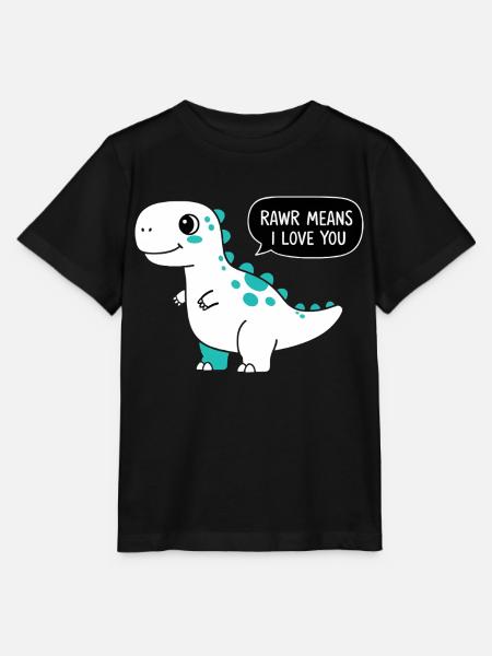 Rawr bedeutet, dass ich dich liebe - Stanley/Stella Kinder T-Shirt MINI CREATOR  - Schwarz