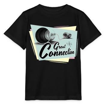 Fifties Super téléphone connecté - T-shirt bio MINI CREATOR Stanley/Stella Enfant - noir - Devant - Mikhail (115cm)
