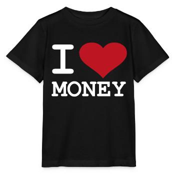 i love money white - Stanley/Stella MINI CREATOR Kids’ T-Shirt - black - Front - Mikhail (115cm)