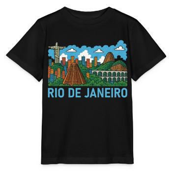 rio de janeiro brasilien - Stanley/Stella Kinder T-Shirt MINI CREATOR  - Schwarz - Vorne - Mikhail (115cm)