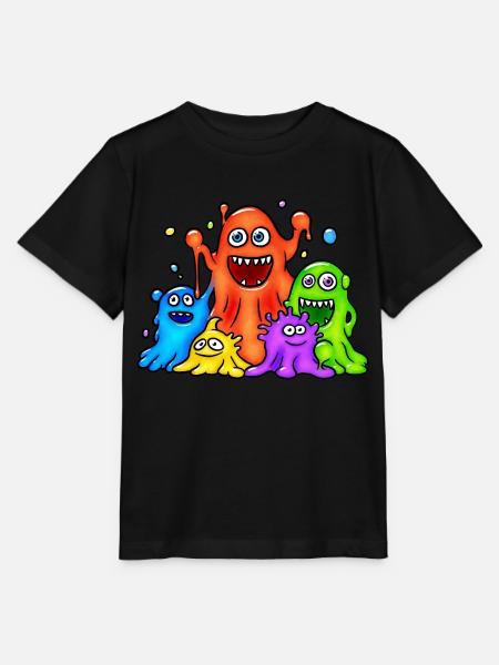 Bunte Schleimmonster - Stanley/Stella Kinder T-Shirt MINI CREATOR  - Schwarz