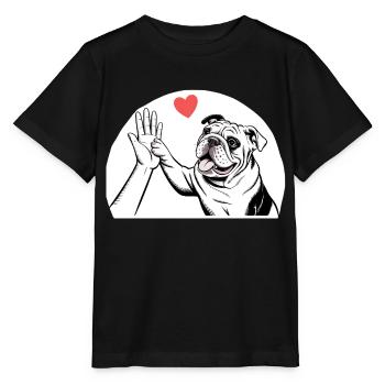 Englische Bulldogge - Stanley/Stella Kinder T-Shirt MINI CREATOR  - Schwarz - Vorne - Mikhail (115cm)