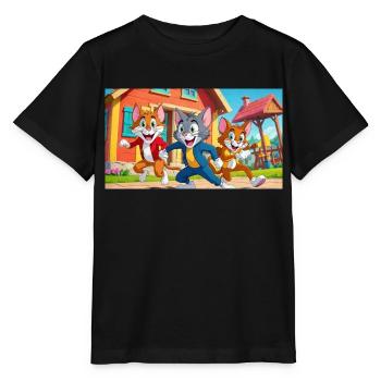 Cartoon - Stanley/Stella MINI CREATOR Kids’ T-Shirt - black - Front - Mikhail (115cm)