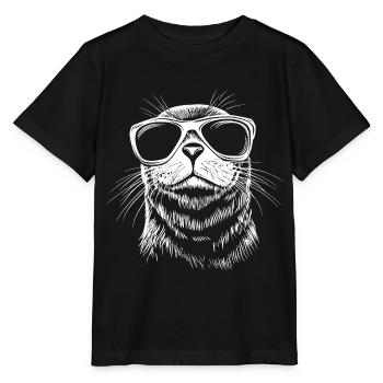 Lunettes de soleil Robbe - T-shirt bio MINI CREATOR Stanley/Stella Enfant - noir - Devant - Mikhail (115cm)