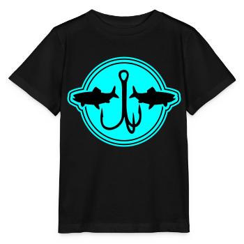 Fishing Symbol Fish Hook - Stanley/Stella MINI CREATOR Kids’ T-Shirt - black - Front - Mikhail (115cm)