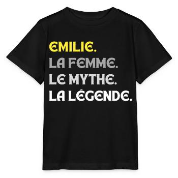 EMILIE LA FEMME LE MYTHE LA - T-shirt bio MINI CREATOR Stanley/Stella Enfant - noir - Devant - Mikhail (115cm)