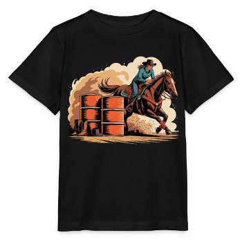 Barrel Racer Rodeo - Stanley/Stella MINI CREATOR Kids’ T-Shirt - black - Front - Mikhail (115cm)