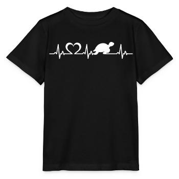 Tortue Lente Battant de Cœur - T-shirt bio MINI CREATOR Stanley/Stella Enfant - noir - Devant - Mikhail (115cm)
