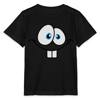Visage comique souriant avec de grandes dents de lapin - T-shirt bio MINI CREATOR Stanley/Stella Enfant - noir - Devant - Mikhail (115cm)