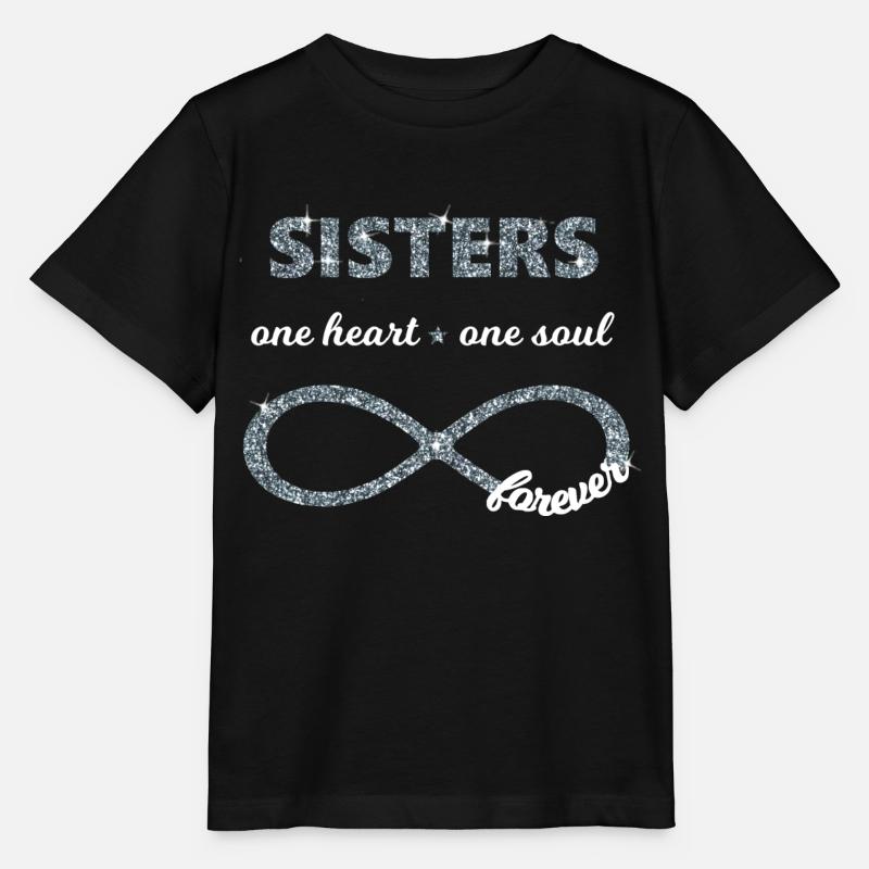 Sisters one heart one soul, Infinity Glitzer 8 BFF - Stanley/Stella Kinder T-Shirt MINI CREATOR  - Schwarz