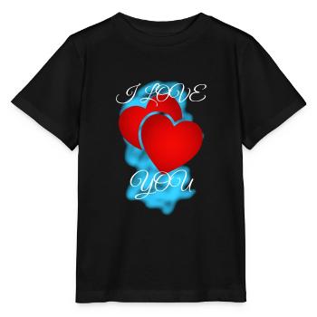 I love you - Stanley/Stella MINI CREATOR Kids’ T-Shirt - black - Front - Mikhail (115cm)